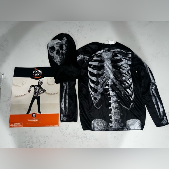 HALLOWEEN 💀Kids Skeleton Zombie Costume - Black & White - Picture 4 of 10